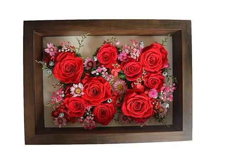 Zhhr Everlasting Fleur Rose Montage Mural Boîte à Fleurs En