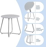 HollyHOME Outdoor Round Side Table Grey Weather Resistant 23Kg Capacity view 5