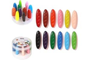 FXYRTKLCZ Peanut Crayons for Kids, 12 Colors Washable Toddler Non-Toxic Baby for ages 2-4, 1-3, 4-8, Coloring Art Supplies, Gift for Boys and Girls Back to School