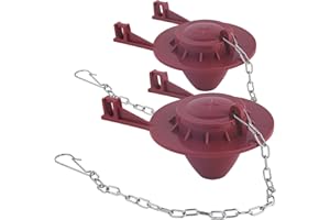 AMAYJUELONG Toilet Flapper Replacement Kit, 2-inch Toilet Stopper Flush Valve Seal Compatible with American Standard Toilet, Long-Lasting Rubber Seal Flapper with Stainless Steel Chain-Red(Pack of 2)