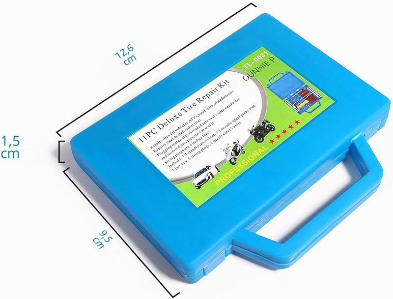 Kit de reparación de pinchazos de 32 Piezas para Coche, Moto, Tractor, Caravana