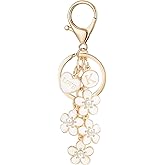 OKAICEN Flower Heart Initial Letter Keychain for Women Girls Bag Charms Keyring for Handbag Backpack