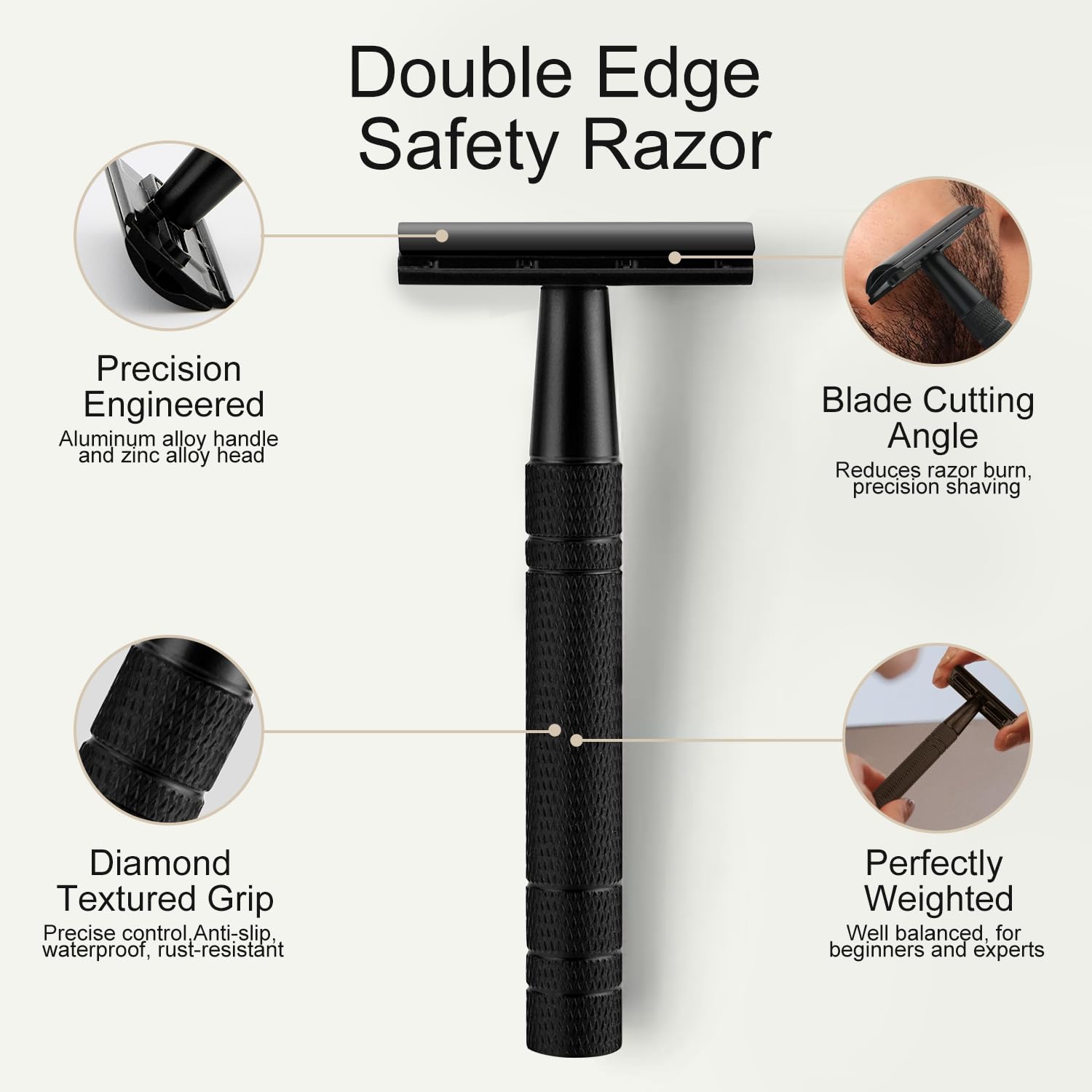 Mua Matte Black Safety Razor, Single Blade Razors for Men, with 10 ...