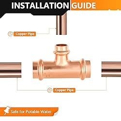 HeSun 10-Pack Copper Press Tee, 3/4" x 3/4" x