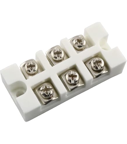 Uxcell Bloques De Terminales De Cerámica De Porcelana De Alta Temperatura Conectores De Cerámica De 2 Vías Para Cable De Alambre Eléctrico 30A 2 Unids - 5