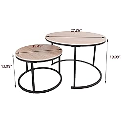 HOMERECOMMEND Round Coffee Tables Nesting Side Set