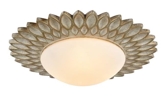 Classic Designer Sun Flower Ceiling Lamp Matt Glass White Round
