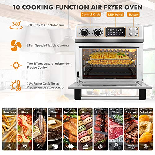 KBS 1700W Stainless Steel 10in1 Air Fryer Oven with Dehydrator