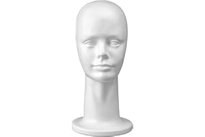 13'' Inch Styrofoam Foam Head Wig Head Mannequin Manikin Head Display Head Wig hat Stand, Style, Model & Display Women's Wigs, Hats & Hairpieces, Medium, by Adolfo Designs