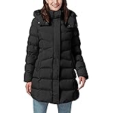 PUREPEAR Women's Winter Warm Long Puffer Jacket Detachable Hood Quilted Thicken Coats