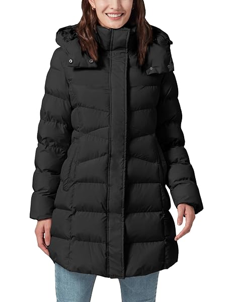 PUREPEAR WOMEN’S WINTER WARM LONG PUFFER JACKET DETACHABLE...