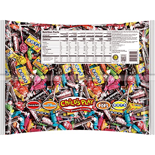 TOOTSIE ROLL CHILD’S PLAY CANDY FAVORITES WITH BONUS MOBILE GAME, 5 POUNDS OF INDIVIDUALLY WRAPPED PARTY CANDY – FUNTASTIC CANDY VARIETY MIX BAG – PEANUT FREE, GLUTEN FREE (5 POUNDS)