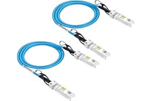 10GTEK [Blue] Colored 10G SFP+ DAC Cable - Twinax SFP Cable for Cisco SFP-H10GB-CU0.5M, Ubiquiti UniFi, D-Link, Supermicro, Netgear, Mikrotik, Fortinet, 0.5-Meter(1.6ft)