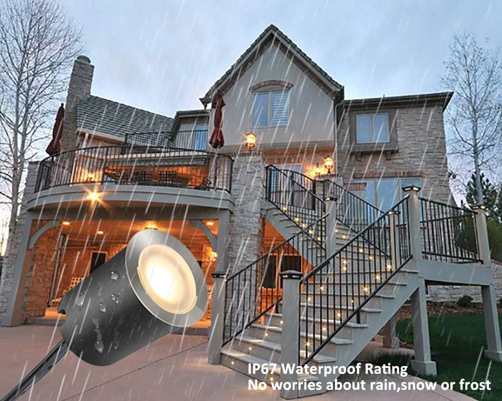 Recessed LED Deck Light Kits with Protecting Shell φ32mm, SMY In Ground Outdoor LED Landscape Lighting IP67 Waterproof, 12V Low Voltage for Garden, Yard Steps, Stair, Patio, Floor, Kitchen Decoration - - 