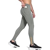 baleaf Men's Winter Running Tights Thermal Cycling Pants Water Resistant Fleece Leggings Zipper Pockets Cold Weather Gear