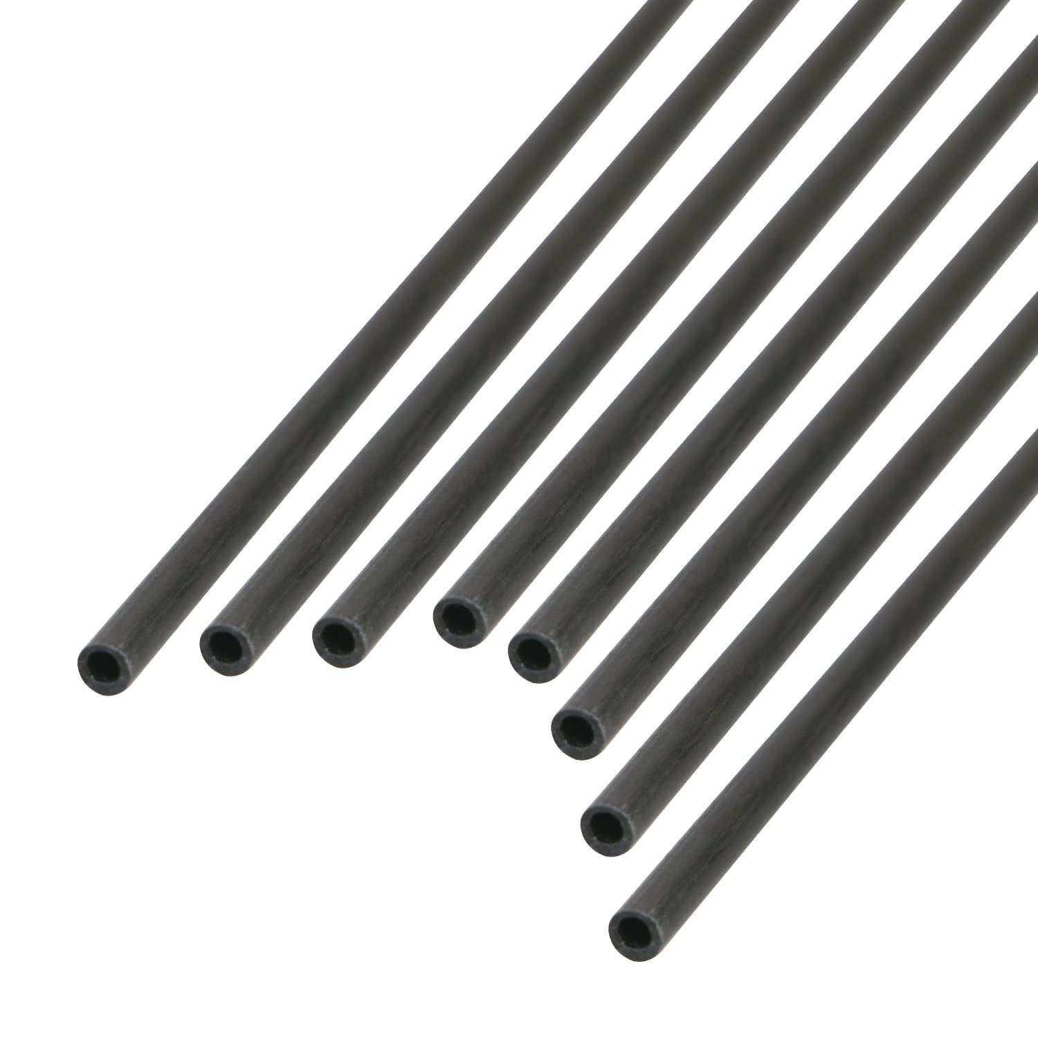 Ohamtes 8Pcs OD 5mm ID 4mm Carbon Fiber Tube, Hollow Frosted Tube Length 200mm, Used for Kite, Remote Control Aircraft, DIY Article Frame or Support Rod
