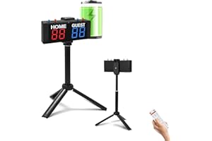Ledbrigym Scoreboard Keeper with Remote Control Stand Outdoor Battery Powered Countdown up Four Modes Cornhole Volleyball Air Hockey Table Tennis Basketball