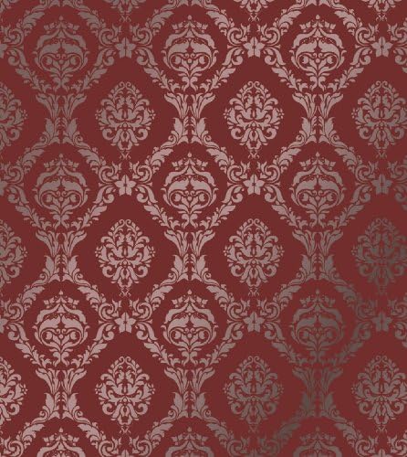 Large Wall Damask Stencil Faux Mural Design #1007 25"x27 6/8"
