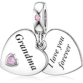 DALARAN 925 Sterling Silver Charms Mother Daughter Sister Dangle Bead for Charm Bracelet Necklace