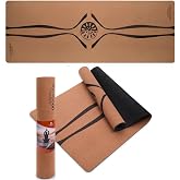 YOGA DOOD Cork Yoga Mat Thick 4mm - Natural Yoga Mat Non-Toxic (72"x26") | Made with Eco Friendly Materials, Moisture-Activated Grip for Men's Practice, Extra wide &amp; Supportive, With Alignment Lines