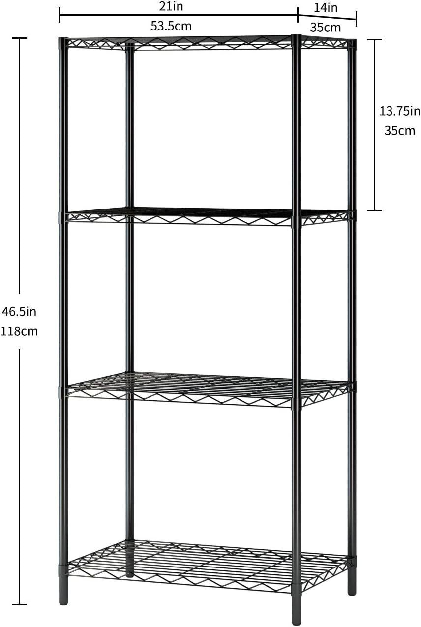 Amazon Com Mulsh 4 Tier Wire Shelving Metal Wire Shelf Storage
