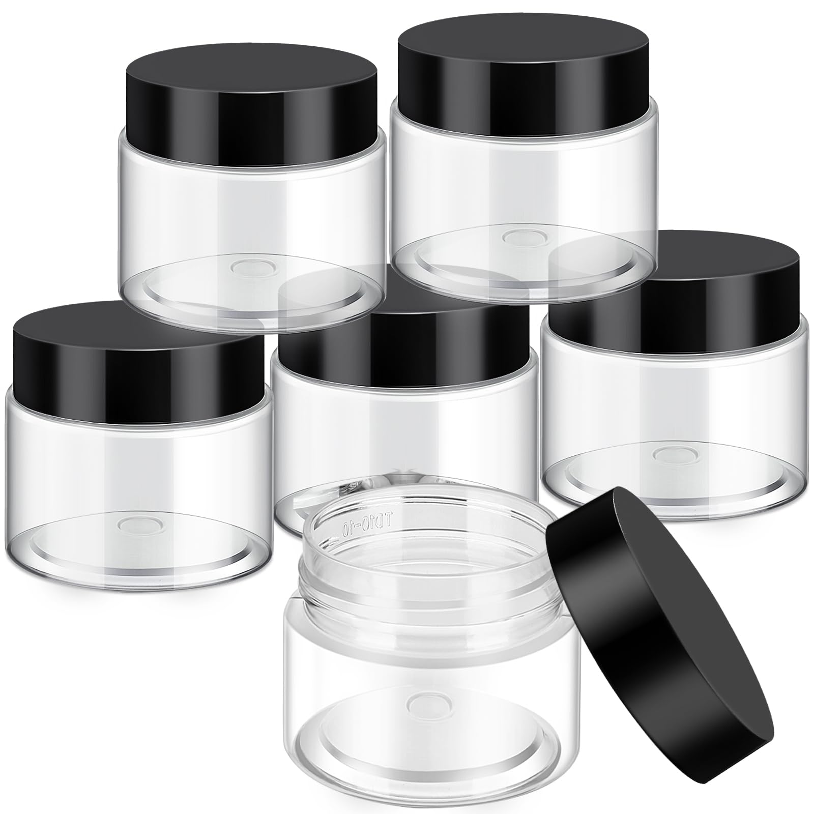 Photo 1 of SATINIOR 6 Pack 32 oz Plastic Jars Containers with Lids Wide-mouth Refillable Leakproof Reusable Round Empty Jars for Travel Cosmetic Dry Food Spice Cookie Candy Home Kitchen Organizing(Black)