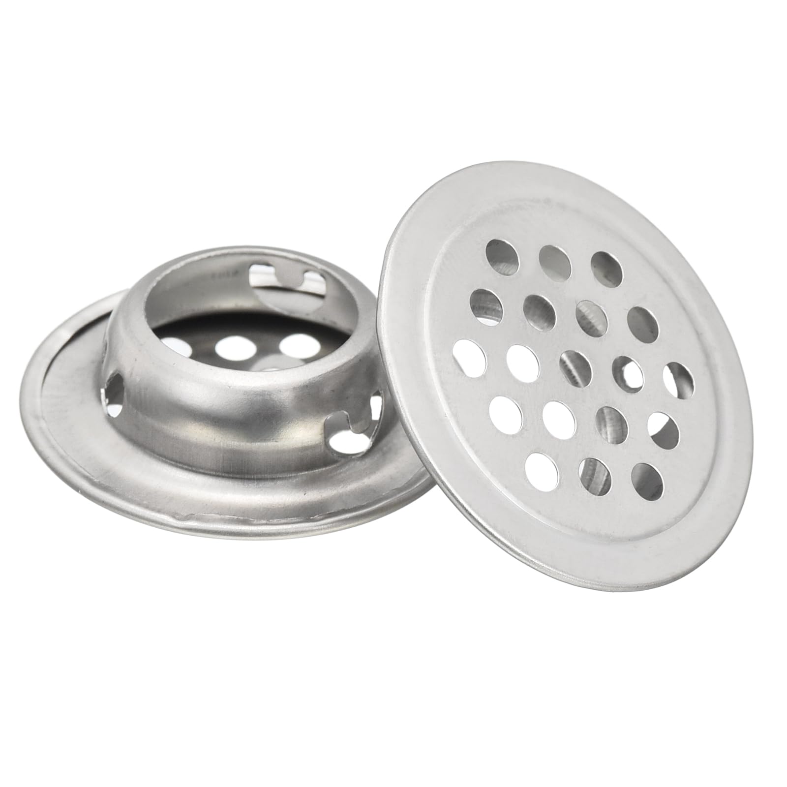 uxcell 19mm(3/4") Circular Soffit Vent, 18pcs Stainless Steel Circular Air Vents Round Mesh Hole Louver for Kitchen Bathroom Cabinet, Silver Tone