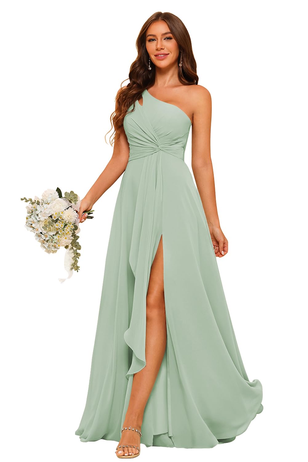 satin terracotta bridesmaid dresses Dress Trumpet/Mermaid One Shoulder Sleevel Henry Segal Men's Customizable size:2XL/UK18 Loop_All