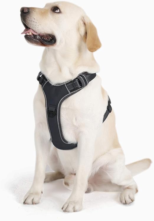 PETTOM Dog Harness Black for Large Dogs Lightweight Anti Pull Dog