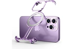 OATSBASF Magnetic Phone Case Compatible with iPhone 14 Pro 6.1", [Compatible with Magsafe] Metal Bumper Case Sleek Minimalist Frameless Aluminum Shells (Purple)