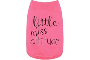 PAIAITE Personality-Packed Canine Attire: Soft, Lightweight Dog Clothes featuring The Bold 'Little Miss Attitude' Slogan Print, Perfect for Small and Medium Dogs Rose Red XX-Large