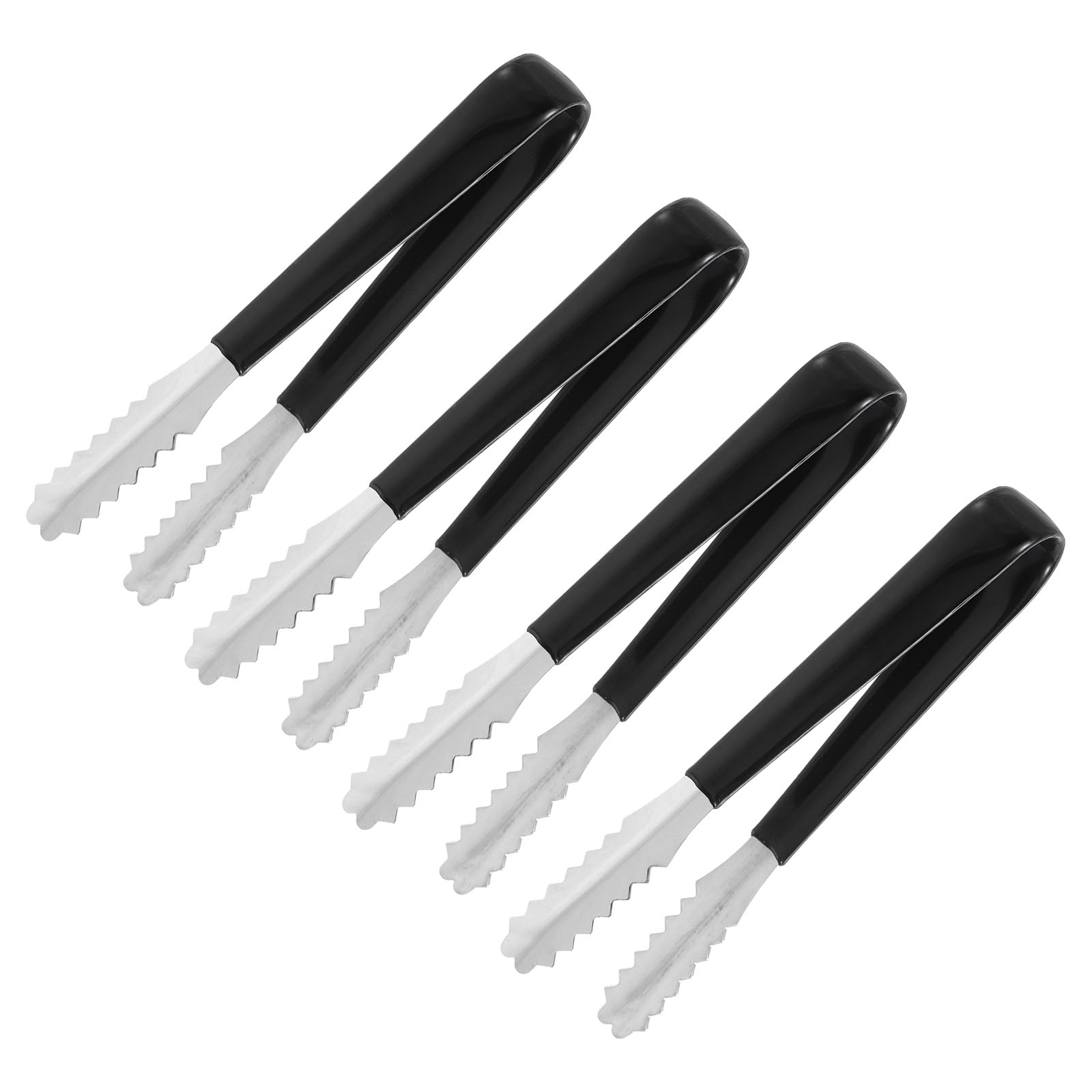 uxcell Serving Tongs, 4pcs 6 Inch - Stainless Steel Ice Tongs, Mini Sugar Tongs for Appetizers, Charcuterie, Dessert, Tea Party, Bar, Cafe (Silver)