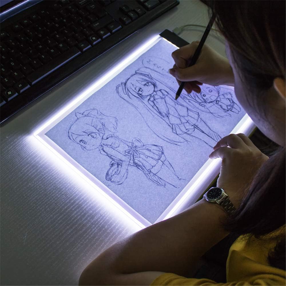 Hung Kai A4 LED Copy Station Drawing Copy Tracing Light Box USB Rechargeable Art Stencil Boards Tattoo Tracing Plat