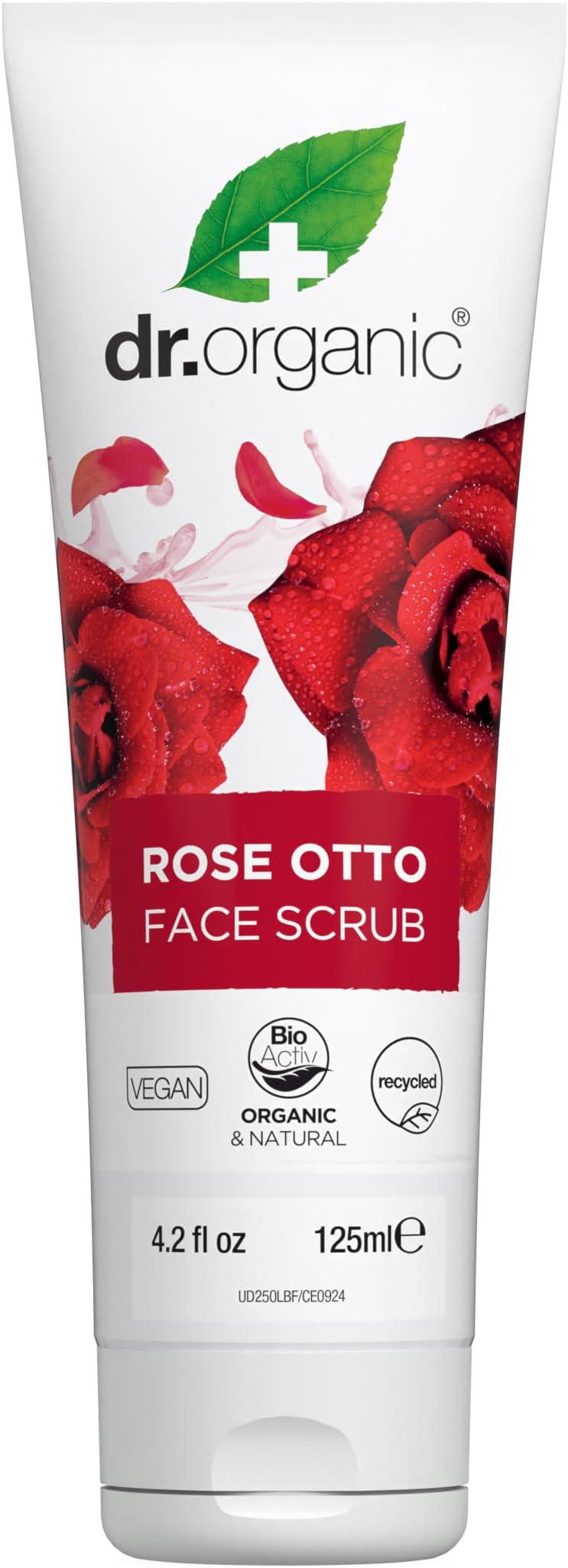 Dr Organic Rose Otto Face Scrub Exfoliating 125ml Organic & Cruelty Free