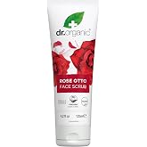 Dr. Organic Rose Otto Face Scrub | Deep Exfoliation, Aids in Healthy Aging, Promotes Radiant Glowy Skin, Vegan, Certified Organic, Natural, 125 mL / 4.2 fl oz