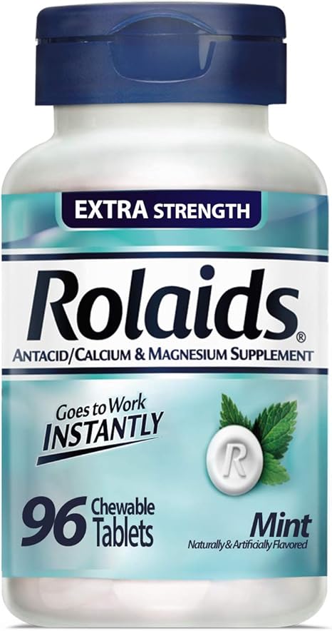 Amazon Com Rolaids Extra Strength Antacid Chewable Tablets Mint 96 Count Health Personal Care