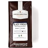 Fresh Roasted Coffee, Black Knight Dark Roast, Organic Fair Trade Kosher, Whole Bean, 32 Ounce