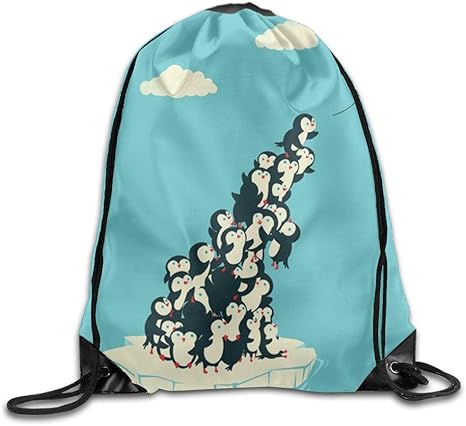 Amazon Co Jp ペンギンとバルーン背景メンズ レディーススポーツジム袋ドローストリングバックパックショッピングリュックサックショルダーバッグ ホーム キッチン