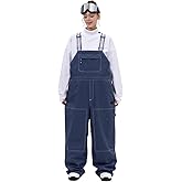 SNOWVERB Womens Mens Super Baggy 15K Waterproof Snow Ski Pants with Adjustable Suspenders Snowboard Streetwear Bibs