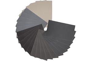 AKJWP Sand Paper, 25PCS Sandpaper, 800 to 3000(5 Ea) Assorted Grit Sandpaper Sheets, 9 x 5.5 Inch Premium Wet Dry Sandpaper for Wood Furniture Finishing, Metal Sanding, Automotive Polishing