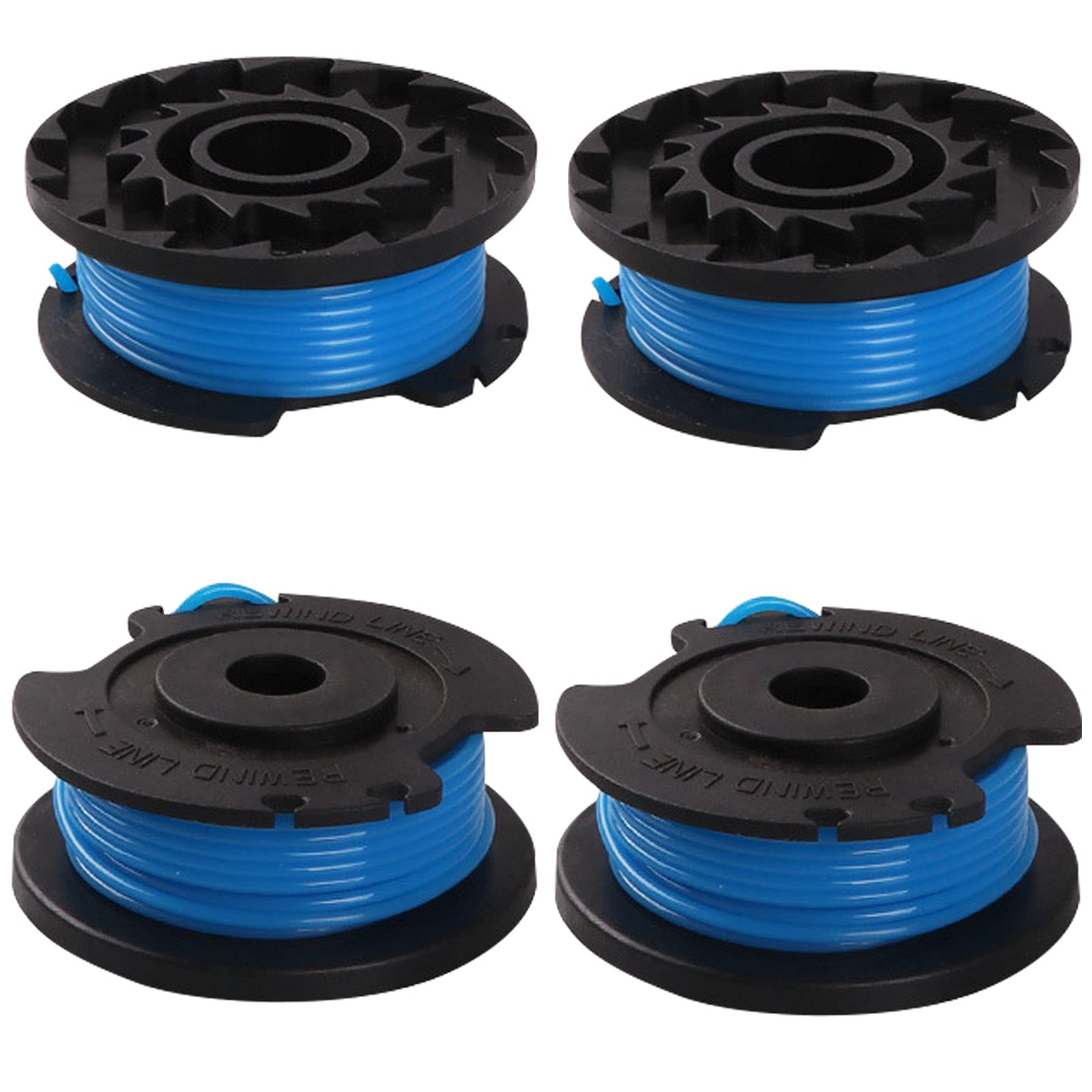 Udewo 4 PCS String Trimmer Replacement Spool Line, 0.065" Replacement Autofeed Spool Line Strimmer Replacement Reflex Wire Weed Eater Spools Cord Spool Decker Strimmer Line for AC14RL3A AC80RL3