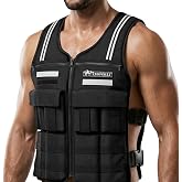 Adjustable Weighted Vest With 2-40LB Detachable Soft Silicone Counterweight | Snug, comfortable fit with a no-bounce design. 
