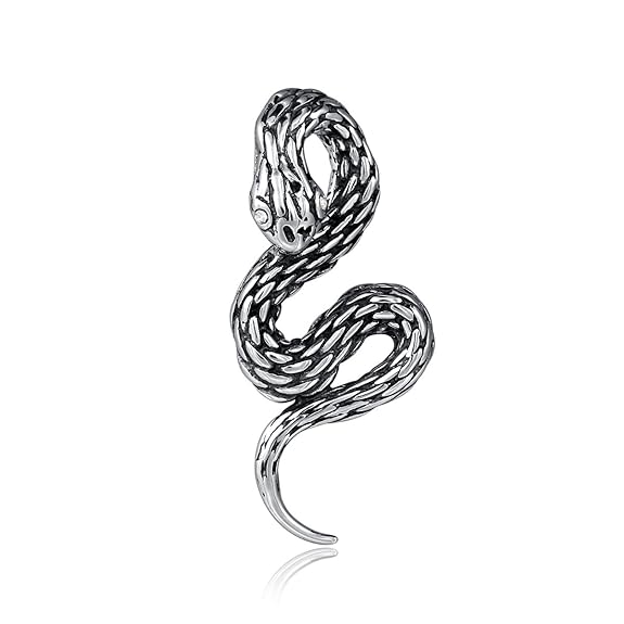 DonDon Herren Schlangen Anhänger aus Edelstahl verpackt in einem schwarzen Samtbeutel