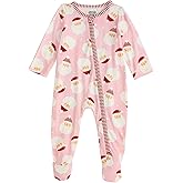 Mud Pie Baby Kids Christmas Girl Santa Glow Sleeper Pink