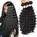 Brazilian Deep Wave 3 Bundles 20 22 24inch 100% Unprocessed Virgin Brazilian Hair Bundles Deep Curly Human Hair Weave Extensions Natural Color Total 300g