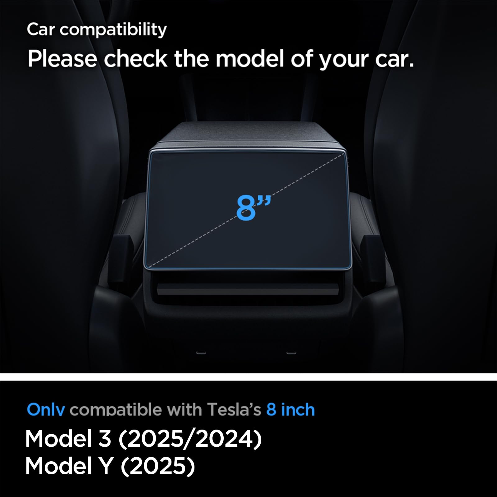 Spigen Tempered Glass Screen Protector [GlasTR Slim] designed for Tesla Model 3 (2024/2025/2026), Model Y Juniper (2025/2026) 8