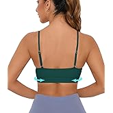 Comper Sports Bra for Women Wirefree Racerback Workout Bras Sexy Thin Straps Yoga Sport Bras with Removable Pads