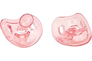 BEE BEE BeeBee Soft Silicone Orthodontic Shaped Newborn Soothie Pacifier to Promote Natural Sucking for Baby Boys and Girls | BPA-Free and Safe for 0 to 6 Months Infants - Pink, Set of 2