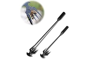 NBBVN Weeding Artifact Uprooting Weeding Tool, 2024 Upgrade Weed Puller Tool Garden Weed Pulling Tool 4 Teeth Manganese Steel, Garden Hand Weeder Tool with Handle for Home Garden (10.6inch+19.7inch,Black)