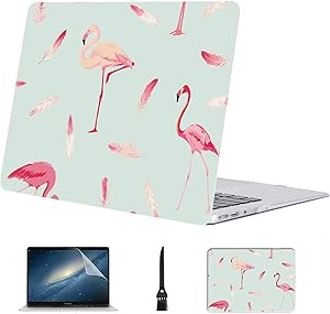 13 in Laptop Case Tropical Flamingo Animal Pink Color Plastic Hard Shell Compatible Mac Air 13